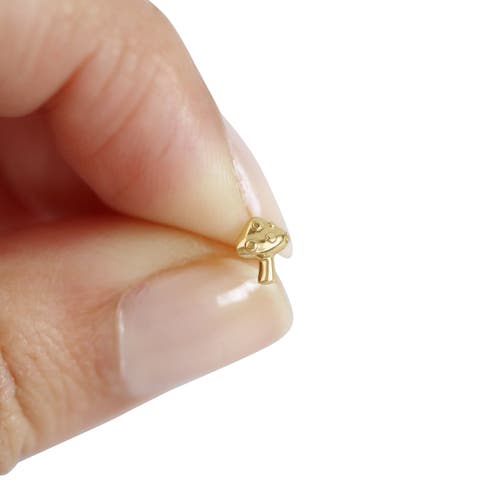 Whit Jewelry 14k Yellow Gold Mushroom Stud In Gold