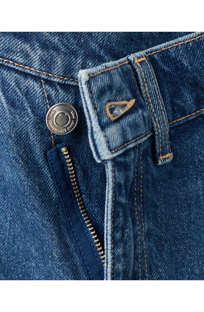 MANGO Asymmetric Button Wide Leg Jeans, Alternate, color, Dark Blue