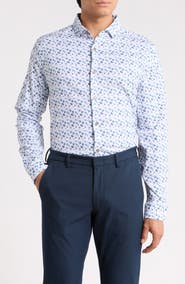 Stone Rose Snowbrush Printed Button Up Shirt