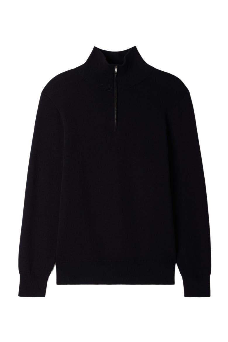 Boxy sweater with standing collar, Alternate, color, Black