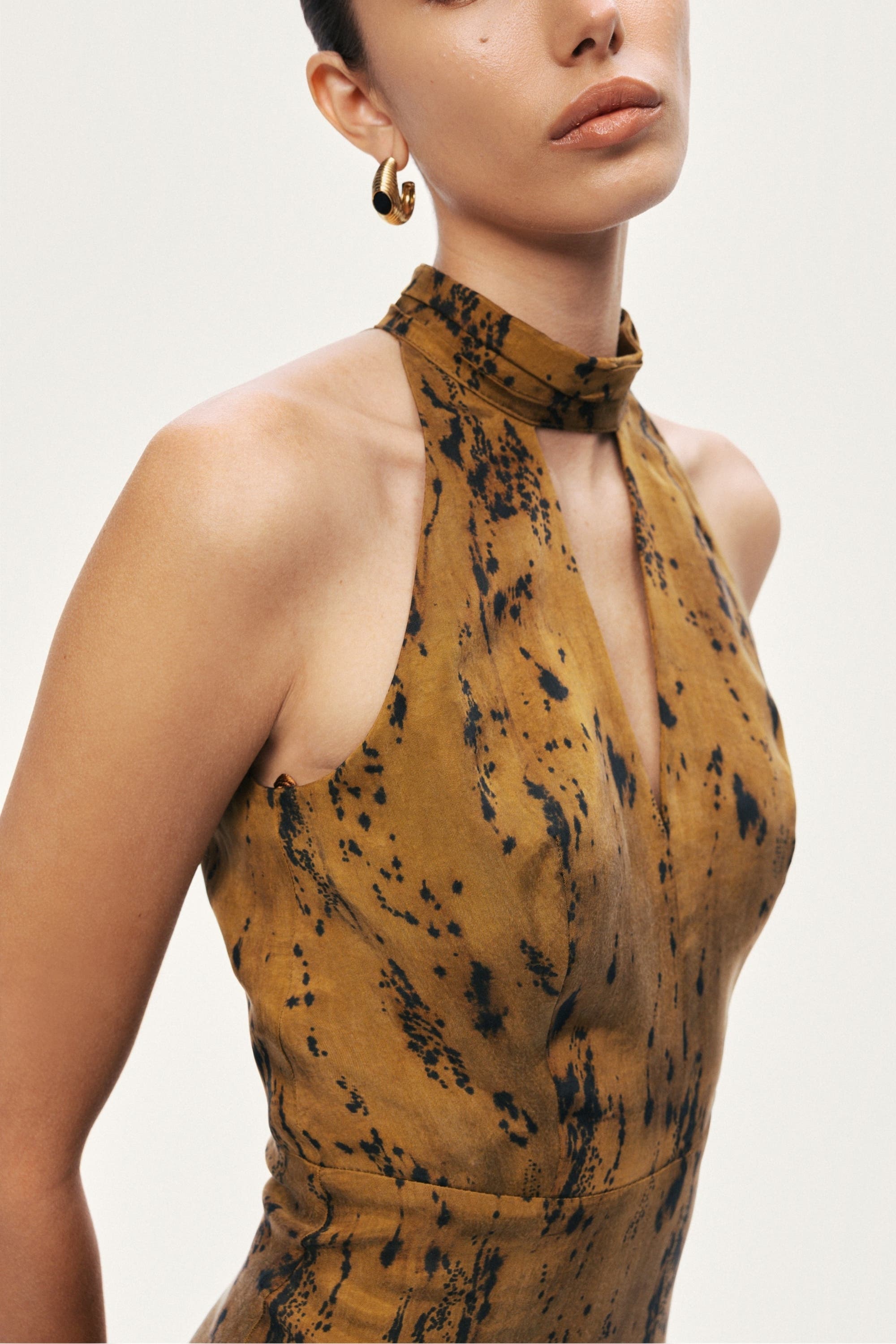 Nocturne Printed Halter-Neck Maxi Dress (Women) | Nordstrom