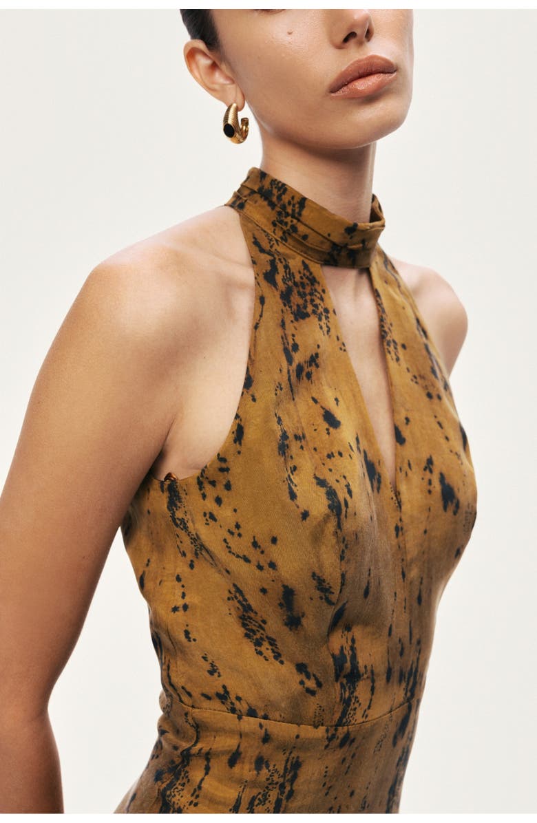 Nocturne Printed Halter-Neck Maxi Dress, Alternate, color, Multi-Colored