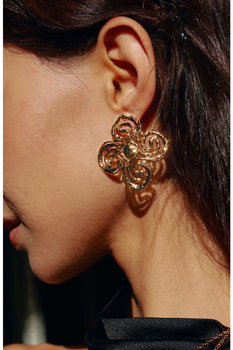 Eternal Spiral Earrings, Alternate, color, Gold