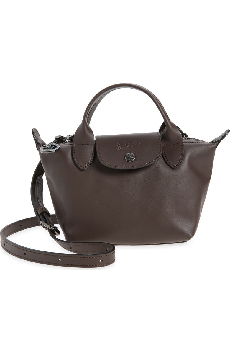Longchamp Extra Small Le Pliage Xtra Leather Top Handle Bag, Main, color, Mocha