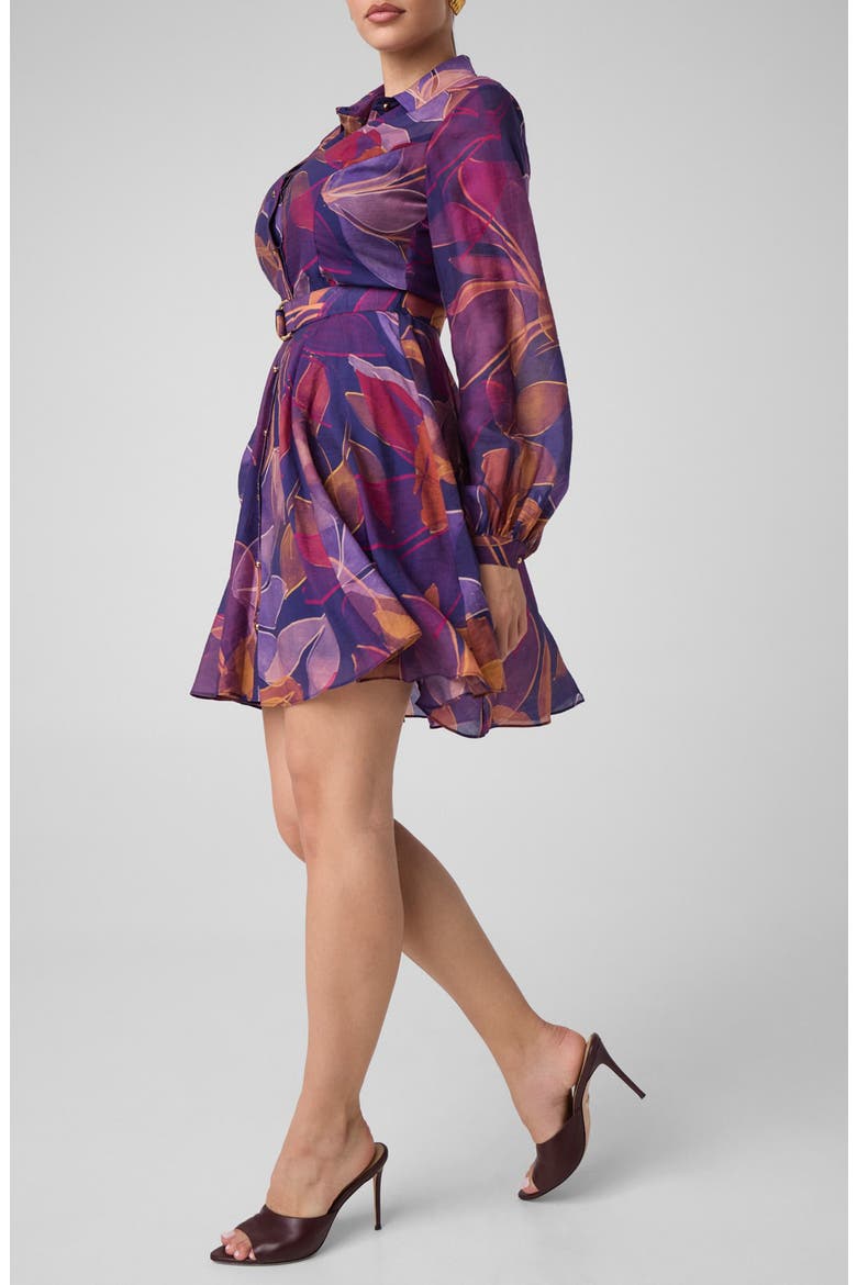 Autumn Print Long Sleeve Shirtdress, Alternate, color, BLUE PRINT MULTI WILDFLOWER