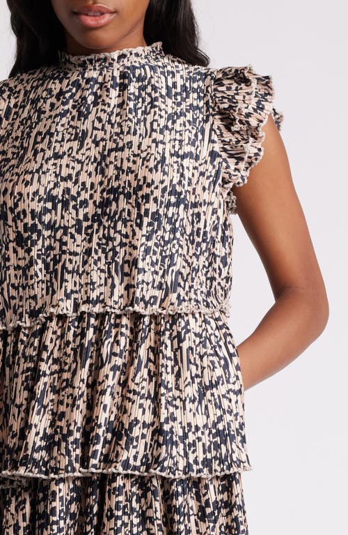 Chelsea28 Tiered Pleated Minidress In Black
