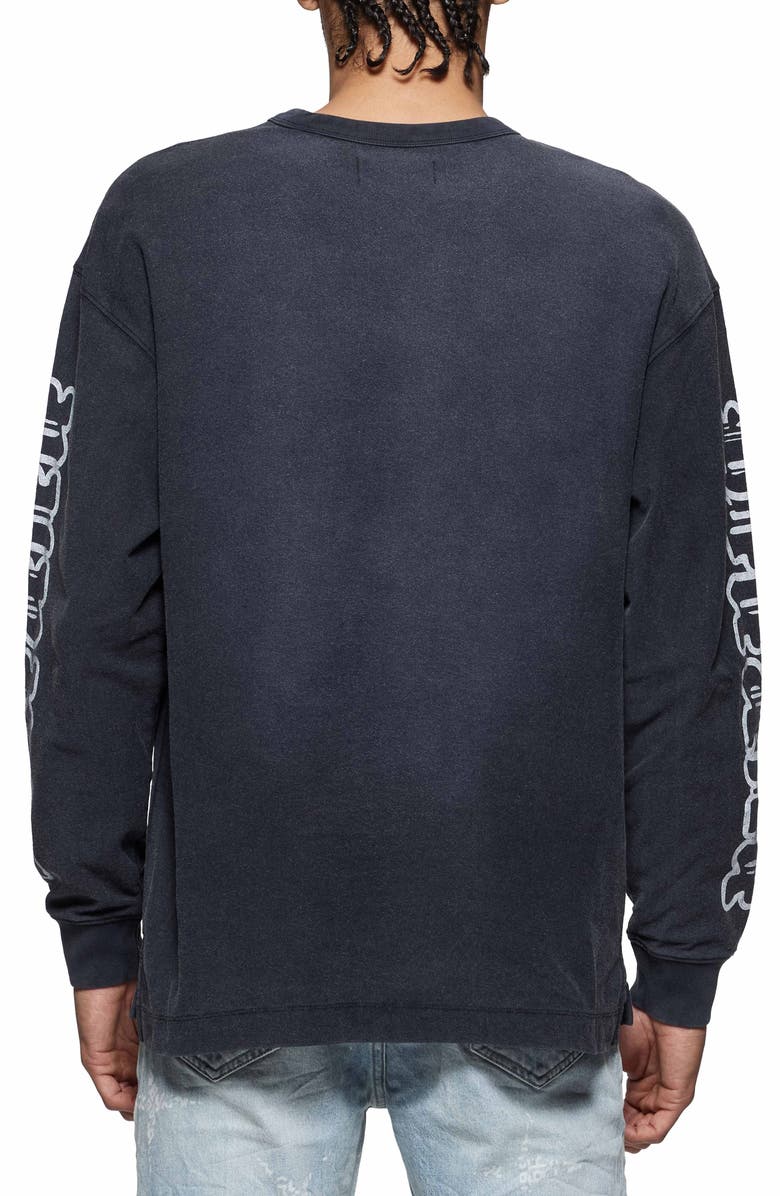 PURPLE BRAND Textured Logo Long Sleeve Cotton Graphic T-Shirt, Alternate, color,