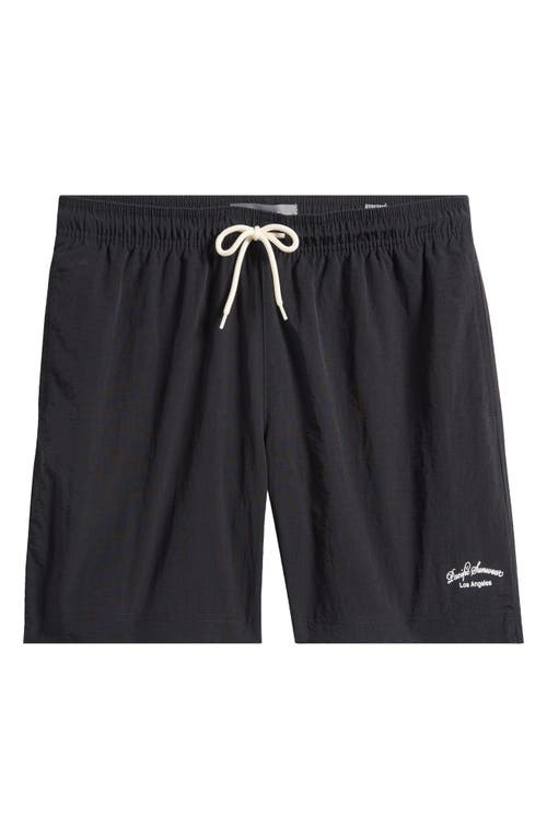 Pacsun Solid Collegiate Swim Trunks In Black