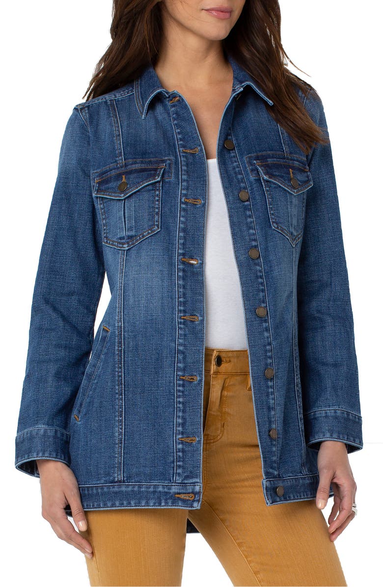 Liverpool Los Angeles Longline Denim Jacket, Alternate, color, 