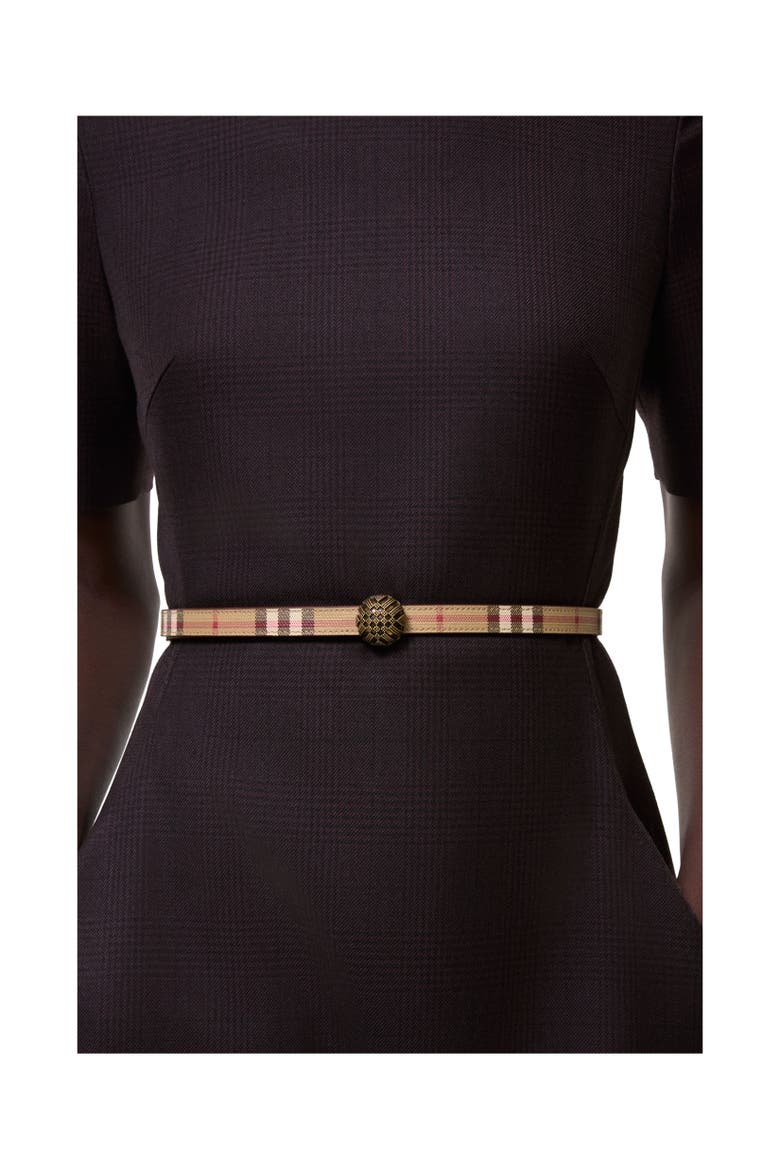 Thin Check Granulation Belt, Alternate, color, Archive beige