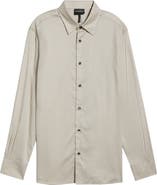Emporio Armani Weave Pattern Stretch Button-Up Shirt