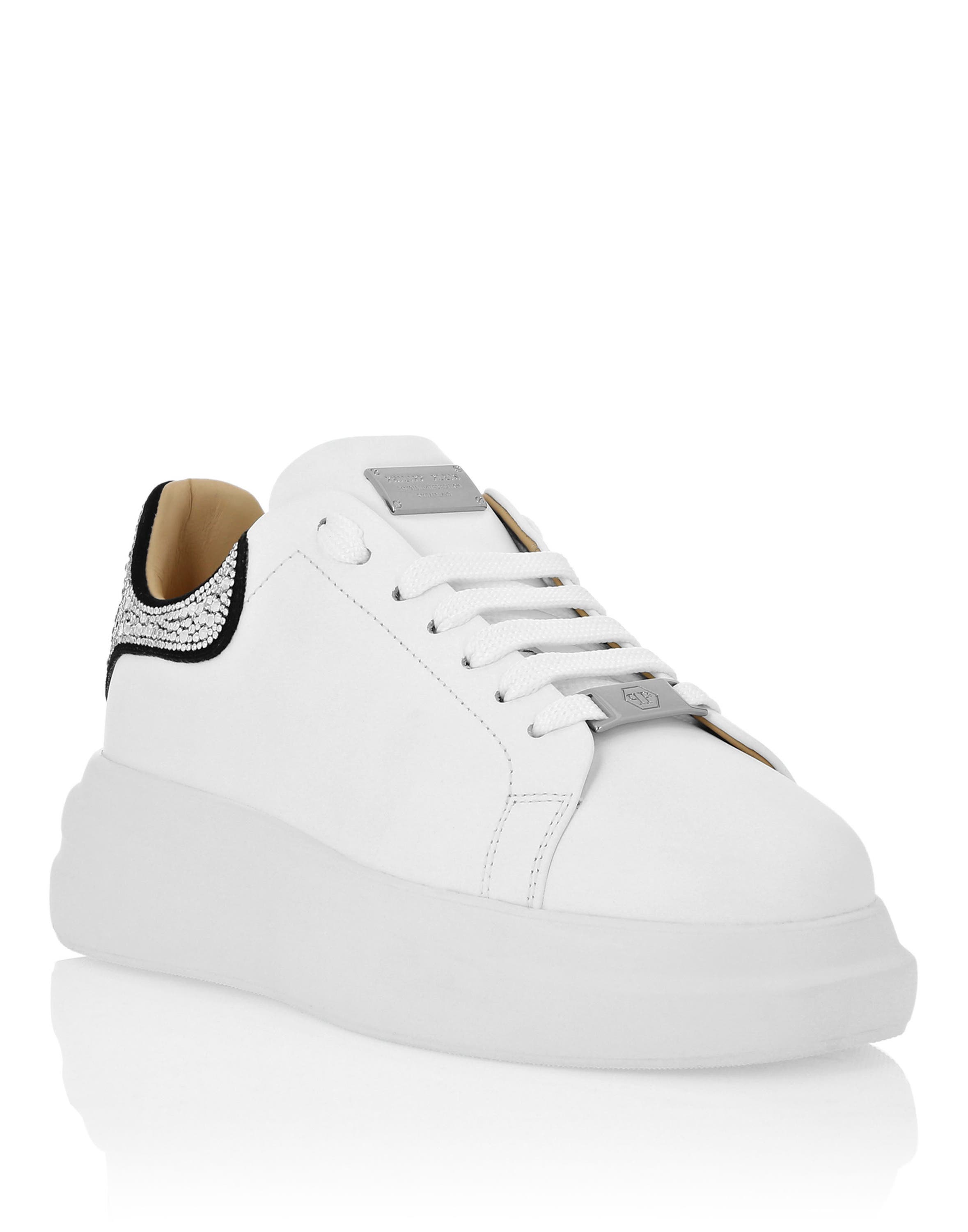 Low Top Sneakers Monogram Strass Women, Main, color, white/black