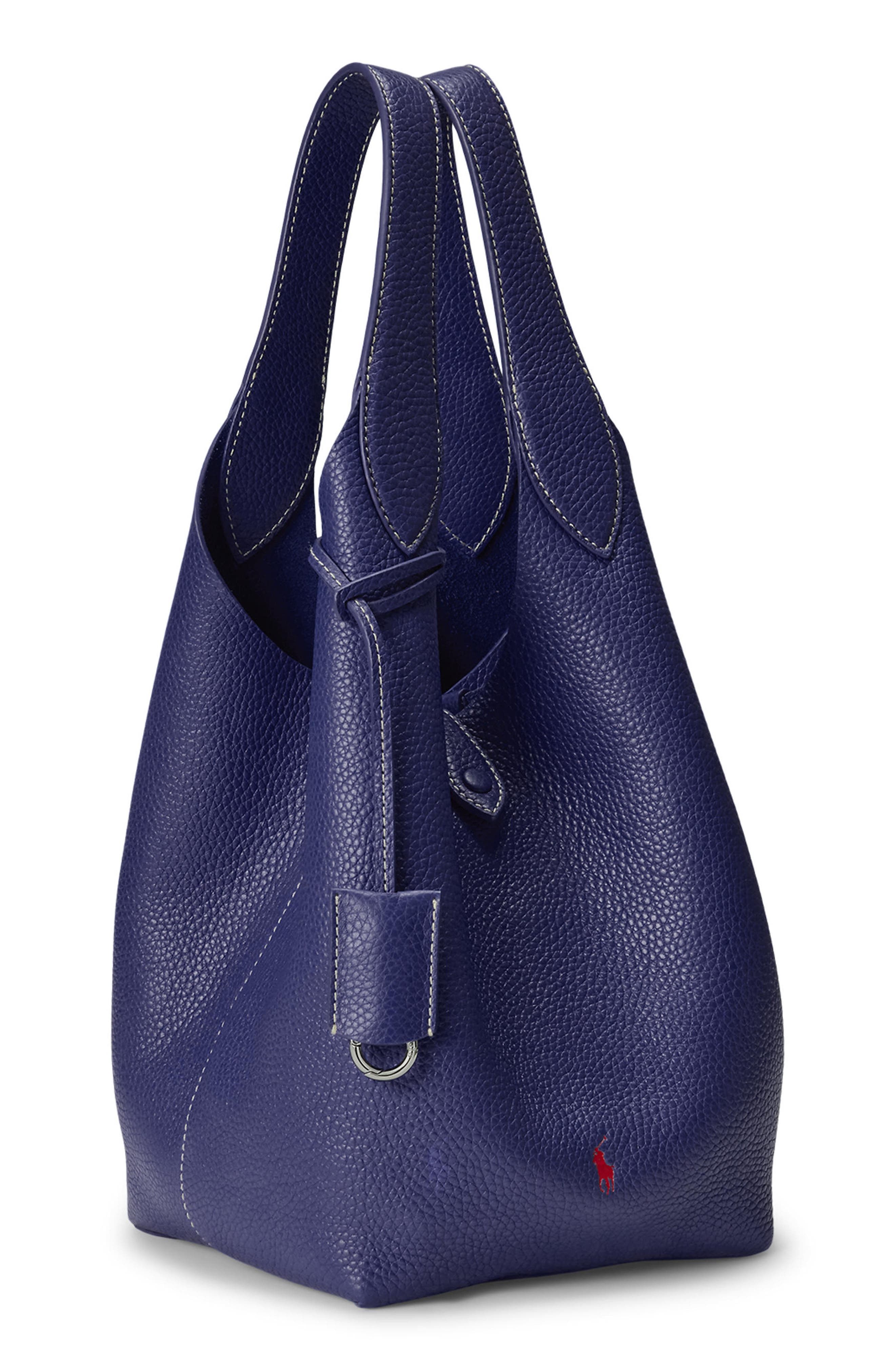 Polo Ralph Lauren Polo Play Leather Tote, Alternate, color, Ink