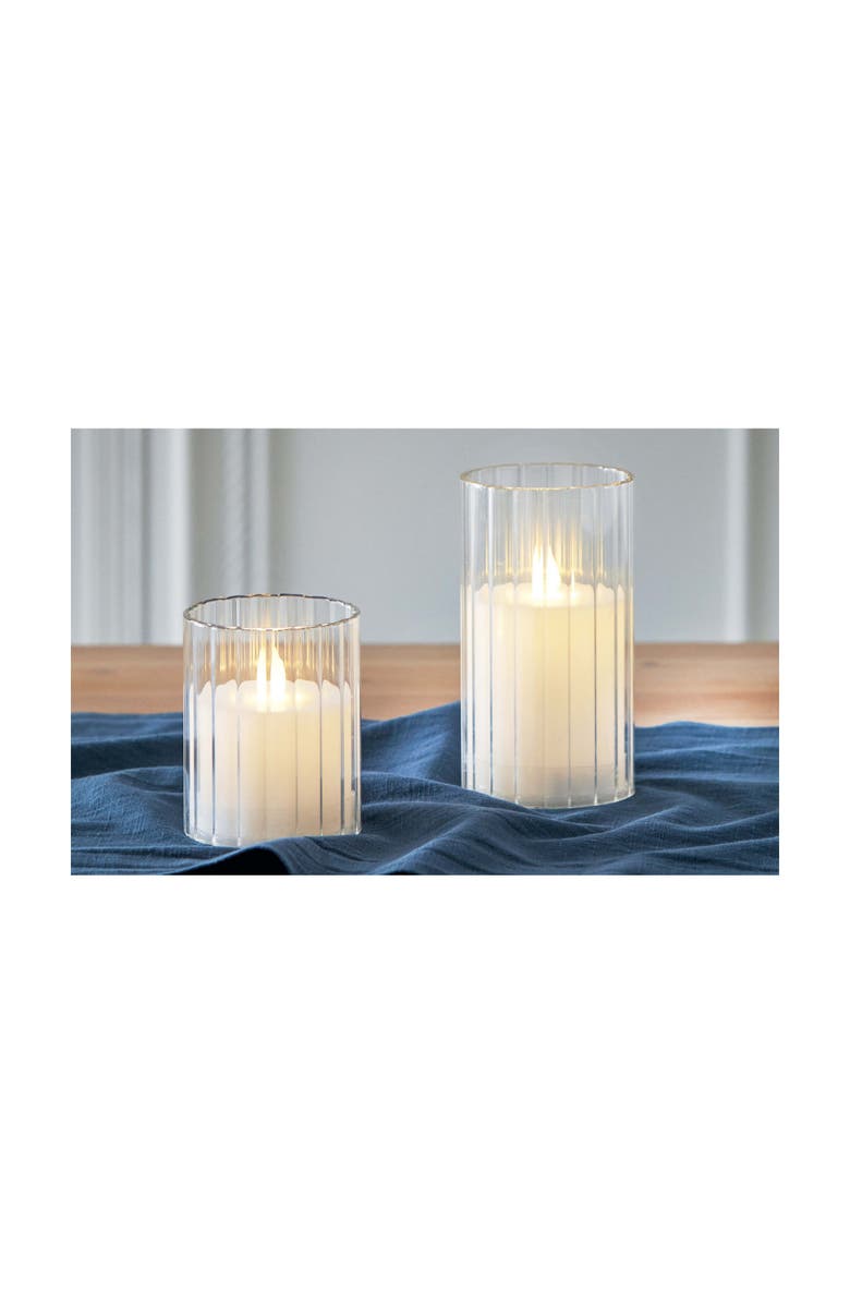 tag Anya LED Glass Hurricane with Flameless Pillar Candle, Alternate, color, Clear