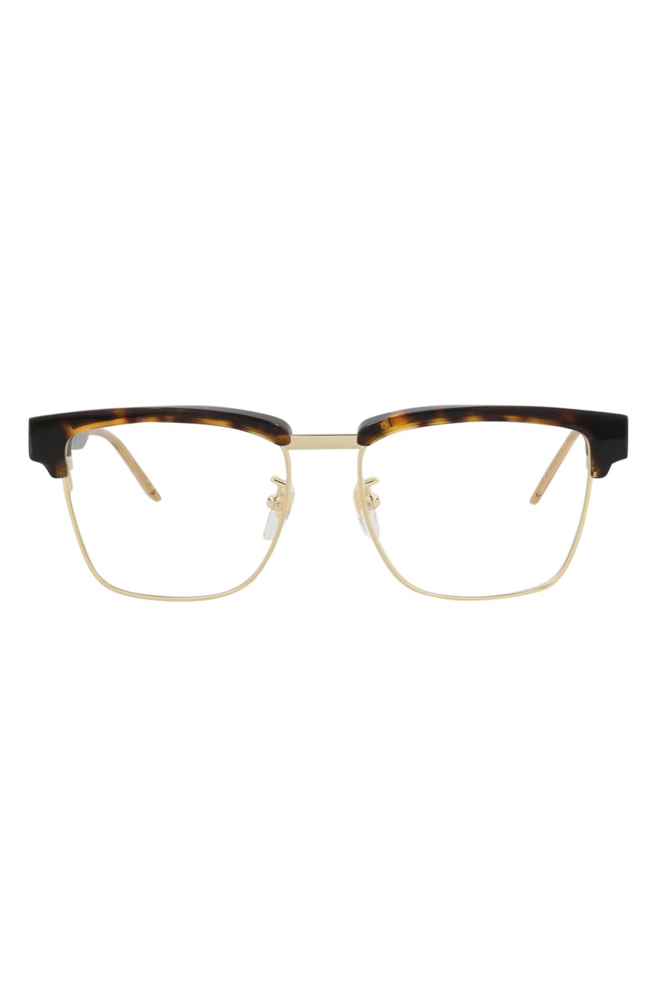 Gucci 52mm Half Rim Square Optical Frames