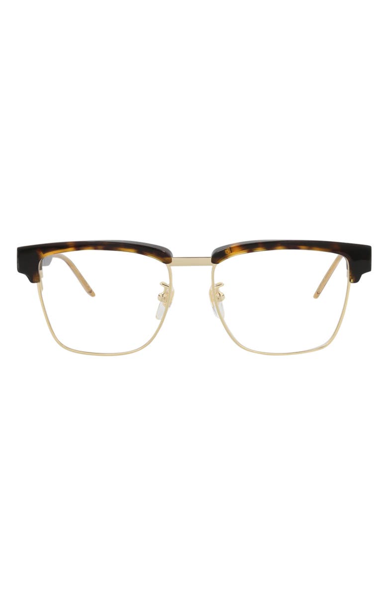 Gucci 52mm Half Rim Square Optical Frames, Main, color,