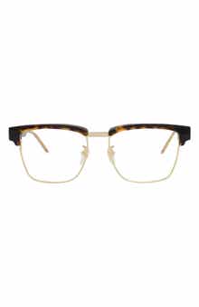Gucci 52mm Half Rim Square Optical Frames