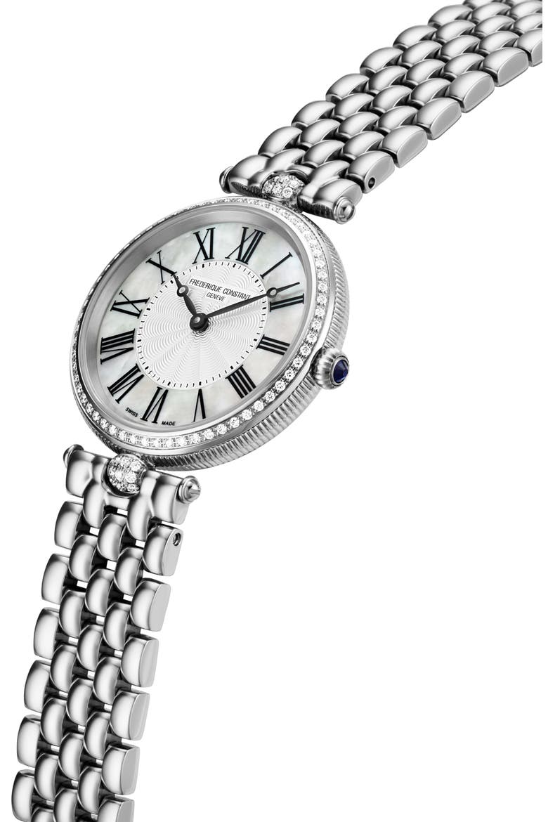 Art Deco Diamond Bracelet Watch, 30mm, Alternate, color, SILVER-TONE
