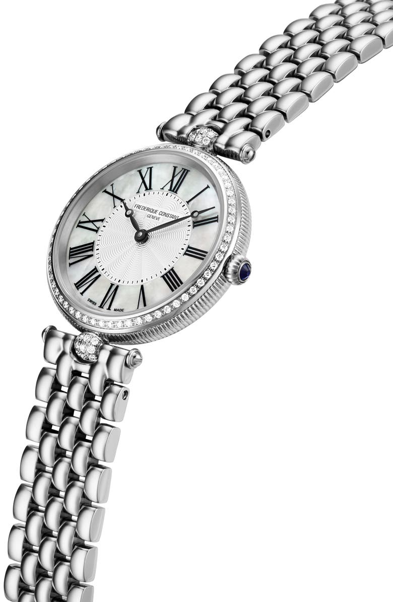 FREDERIQUE CONSTANT Art Deco Diamond Bracelet Watch, 30mm, Alternate, color, 