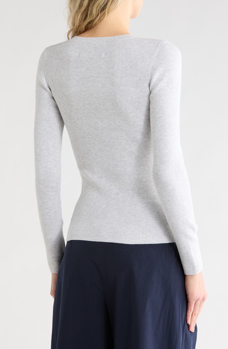 TWP Crewneck Wool Sweater, Alternate, color, White Heather Grey