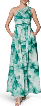 Donna Karan New York Floral One-Shoulder Gown