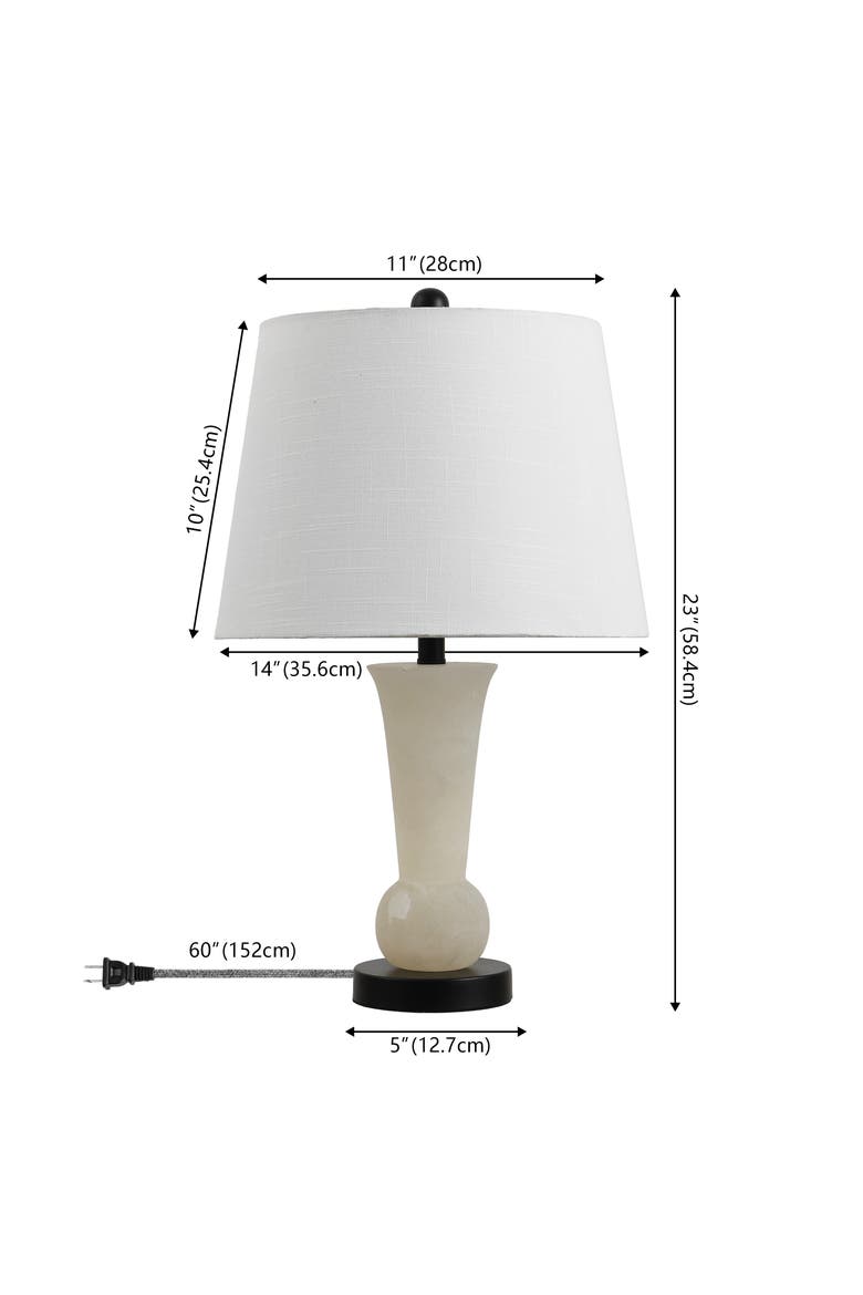 Eliza Modern Alabaster/Crystal LED Table Lamp, Alternate, color, White