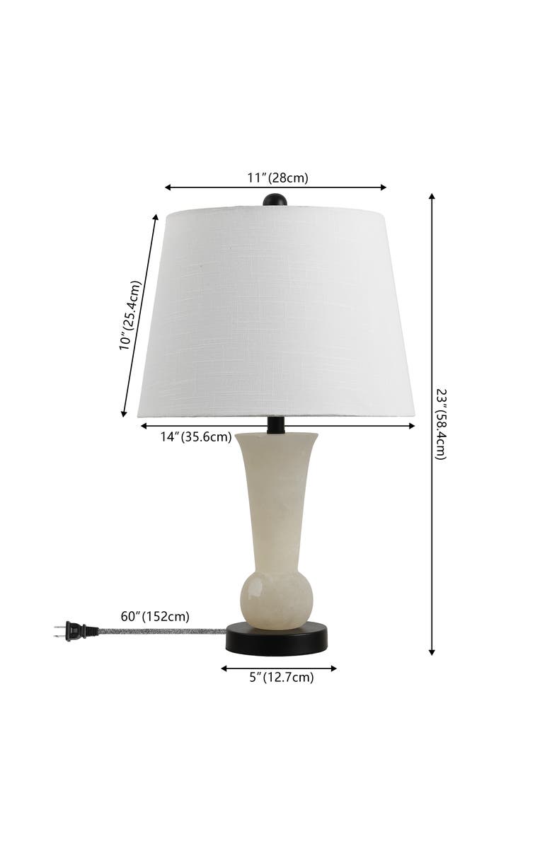 JONATHAN Y Eliza 23" Alabaster LED Table Lamp, Crystal Base, Alternate, color, White