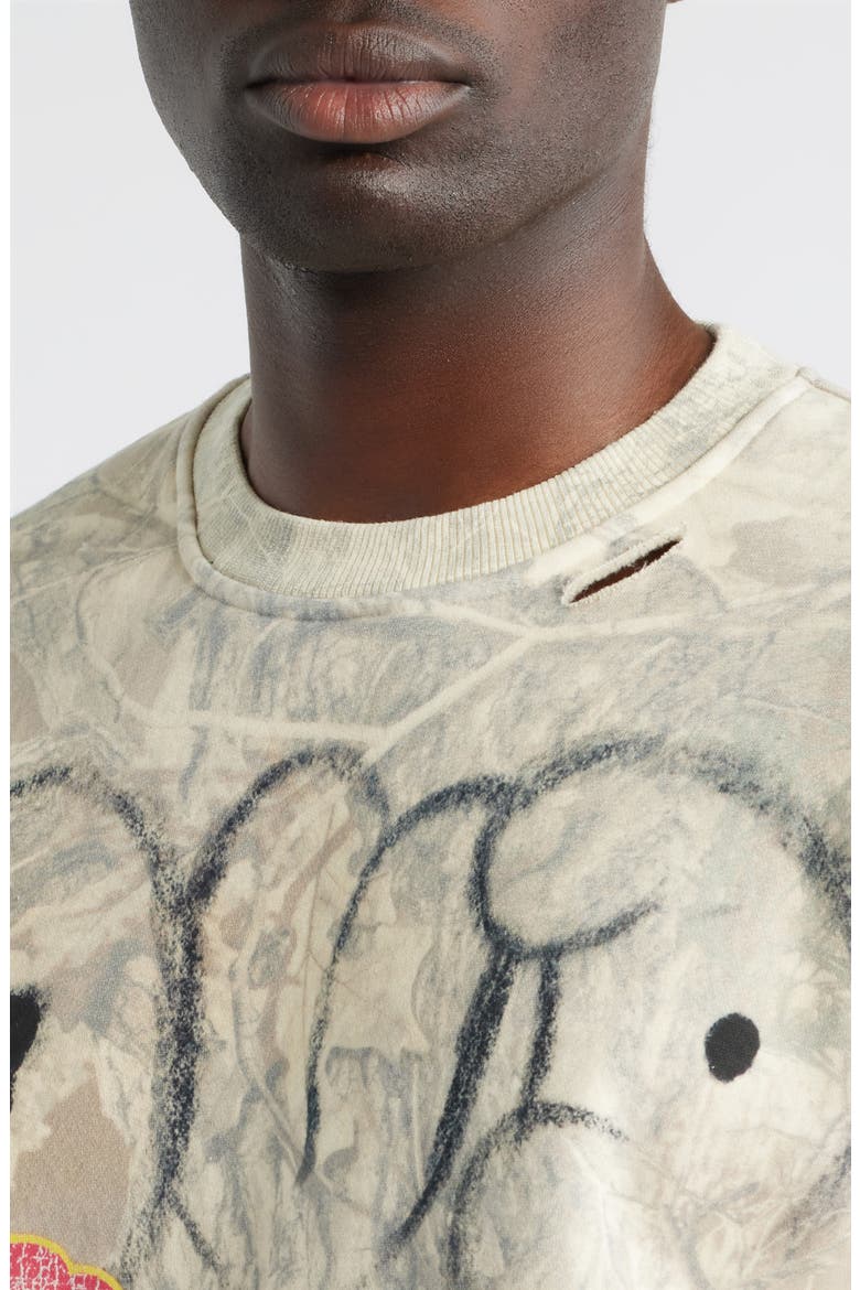 Sketch Crewneck Sweatshirt, Alternate, color, CAMO