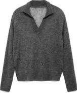 MANGO Semisheer Polo Sweater