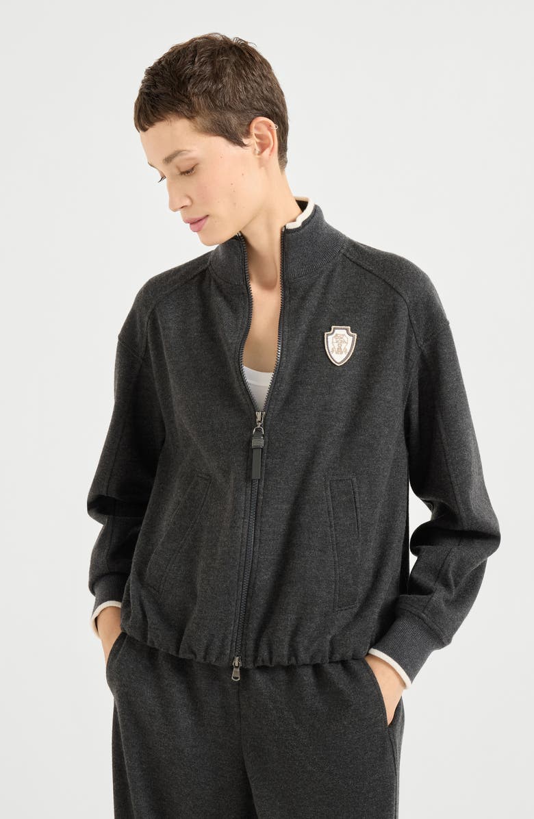 Brunello Cucinelli Double jersey sweatshirt, Alternate, color, Dark Grey
