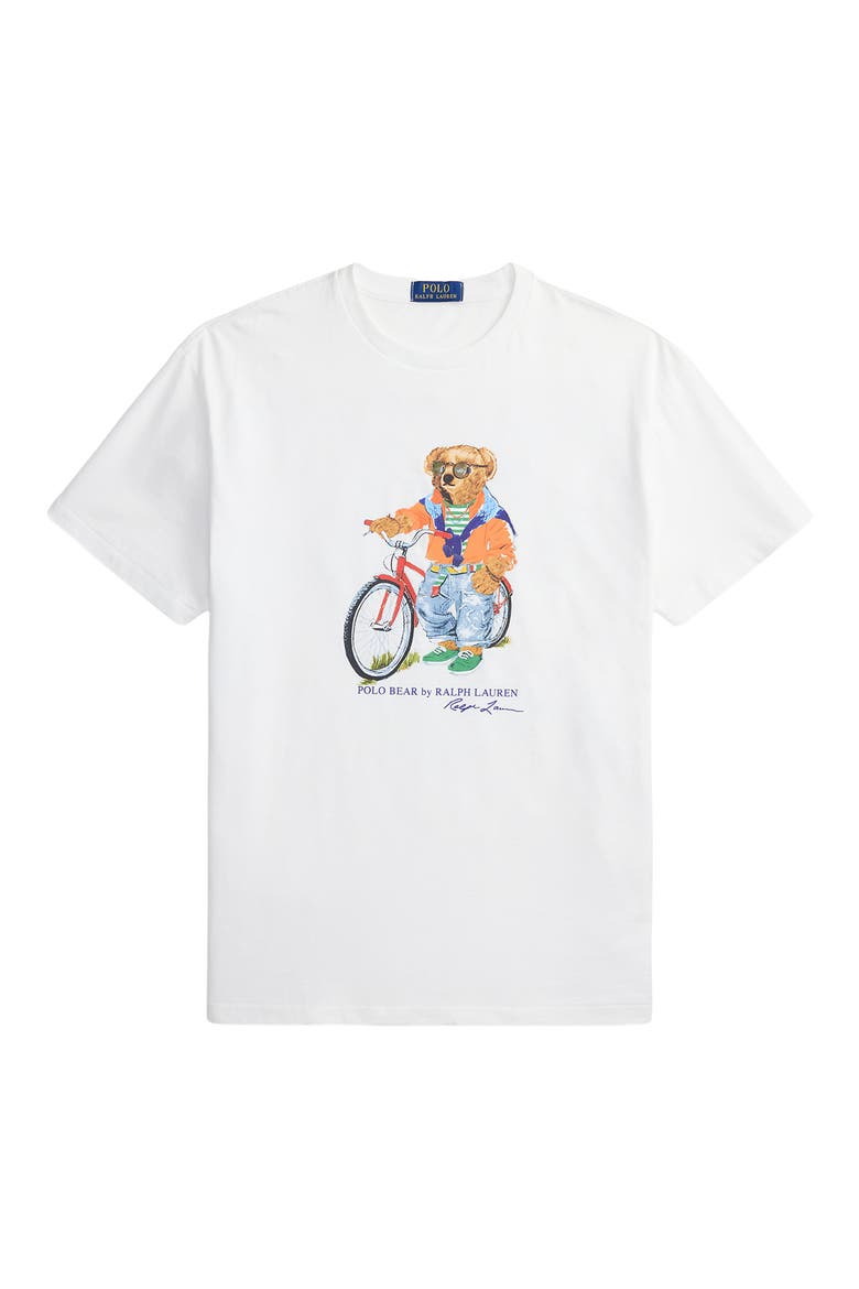 Classic Fit Polo Bear Graphic T-Shirt, Alternate, color, WHITE- SUMMER BEAR