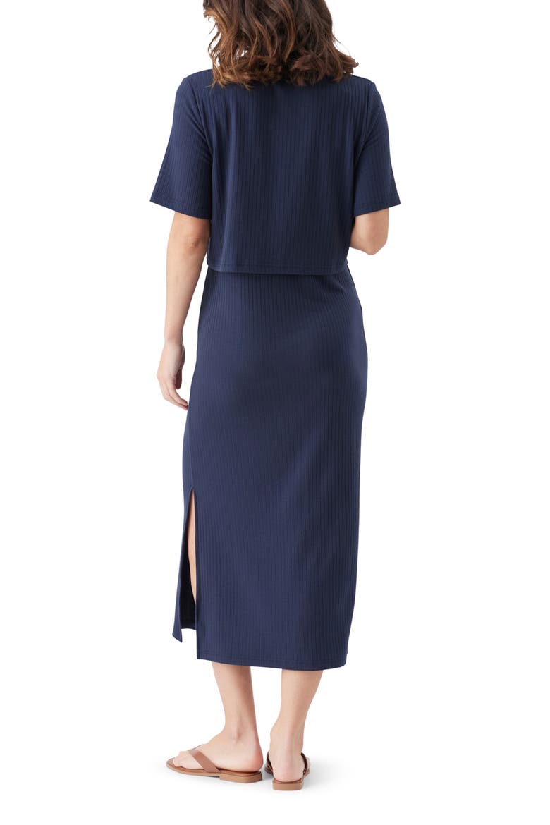 Ivy Rib Nursing Dress Navy, Alternate, color, Navy
