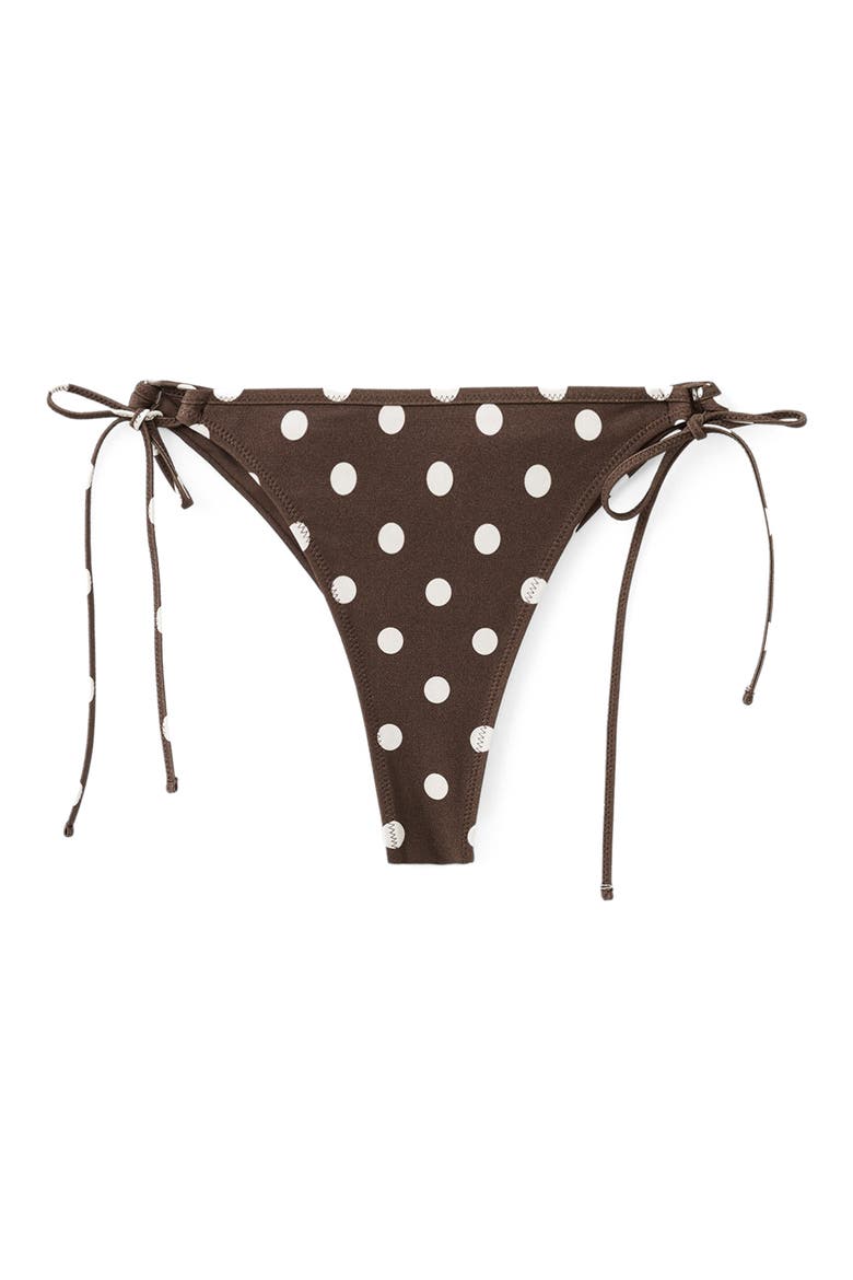Dot Side Tie Bikini Bottoms, Main, color, BROWN