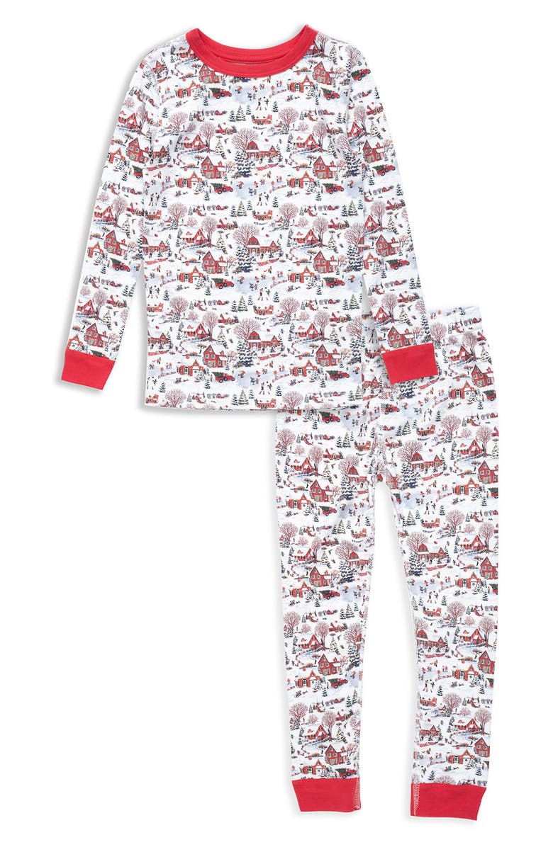 Pajamas for Peace Kids' Winter Wonderland Fitted Two-Piece Cotton Pajamas, Alternate, color, 