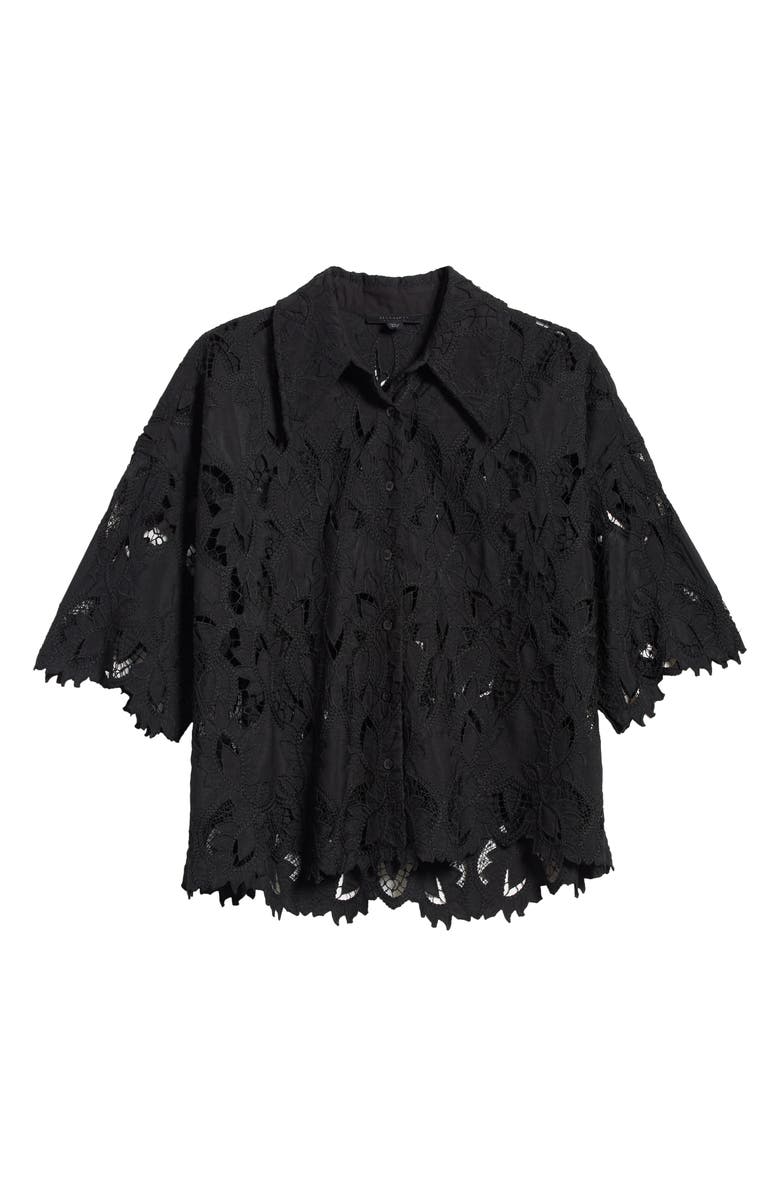 AllSaints Charli Embroidered Button-Up Shirt, Alternate, color, 