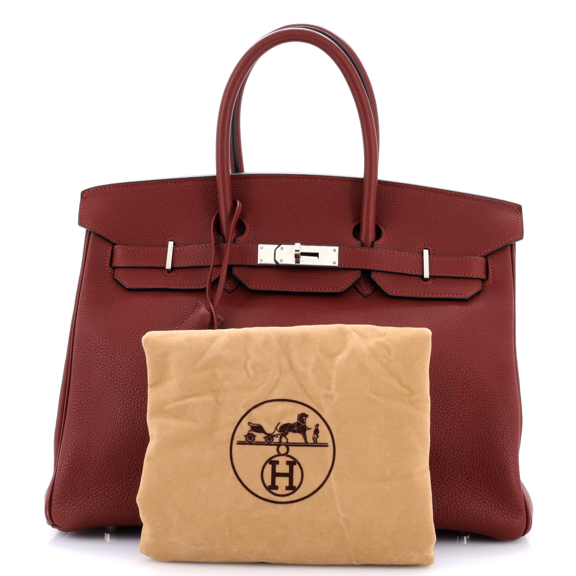 Pre-Owned Hermes Birkin Handbag Red Togo with Palladium Hardware 35, Alternate, color, Rouge H