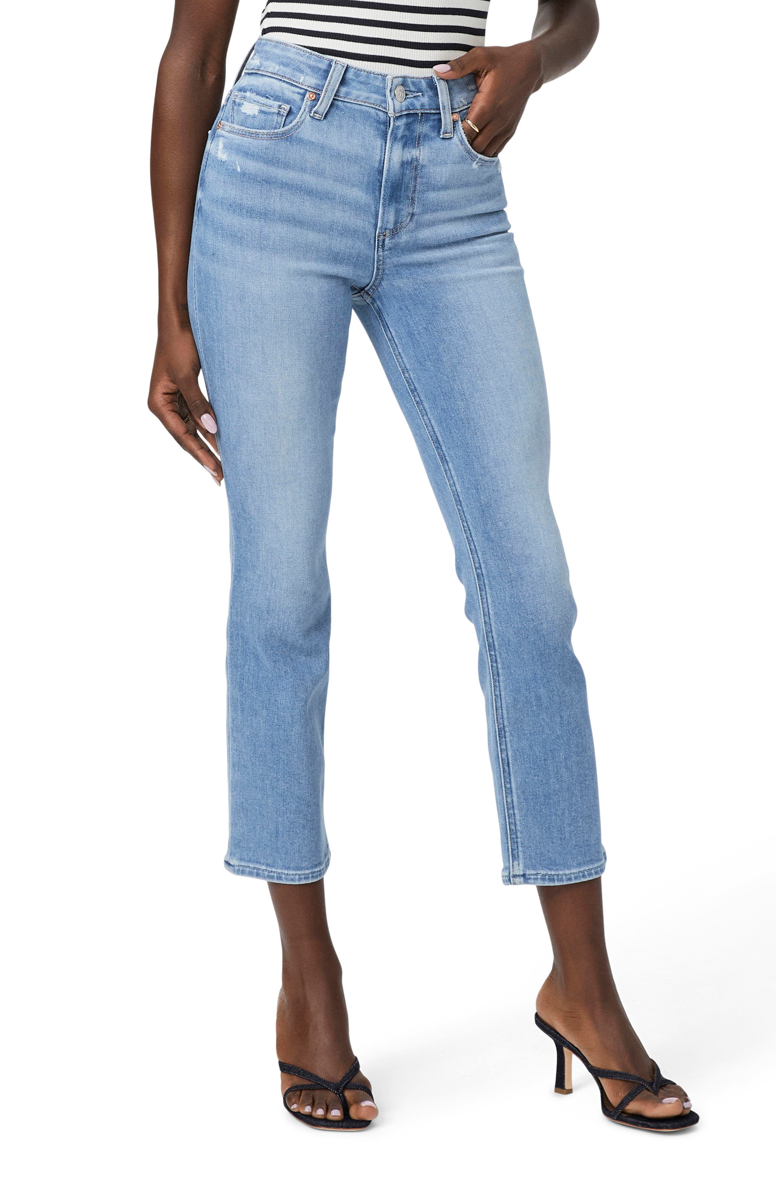 PAIGE Cindy High Waist Crop Straight Leg Jeans
