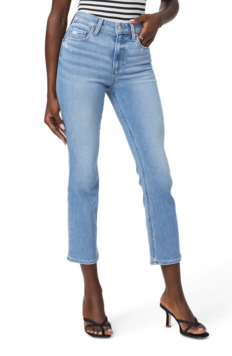 PAIGE Cindy High Waist Crop Straight Leg Jeans, Main, color, Helena