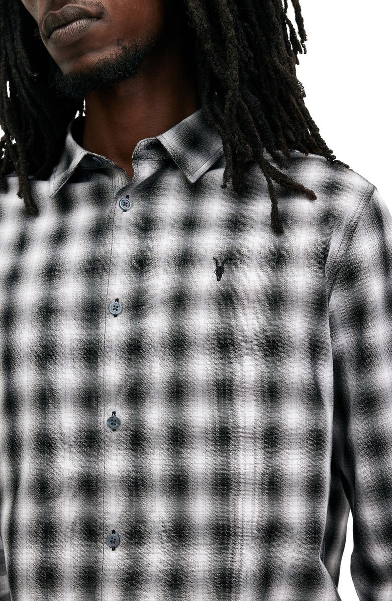 AllSaints Elektra Ombré Check Button-Up Shirt, Alternate, color, 