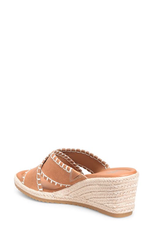 Söfft Indie Espadrille Platform Wedge Slide Sandal In Luggage