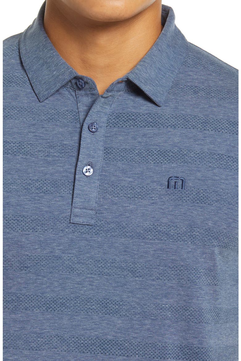 Heater Stripe Short Sleeve Performance Polo, Alternate, color, HEATHER DARK DENIM