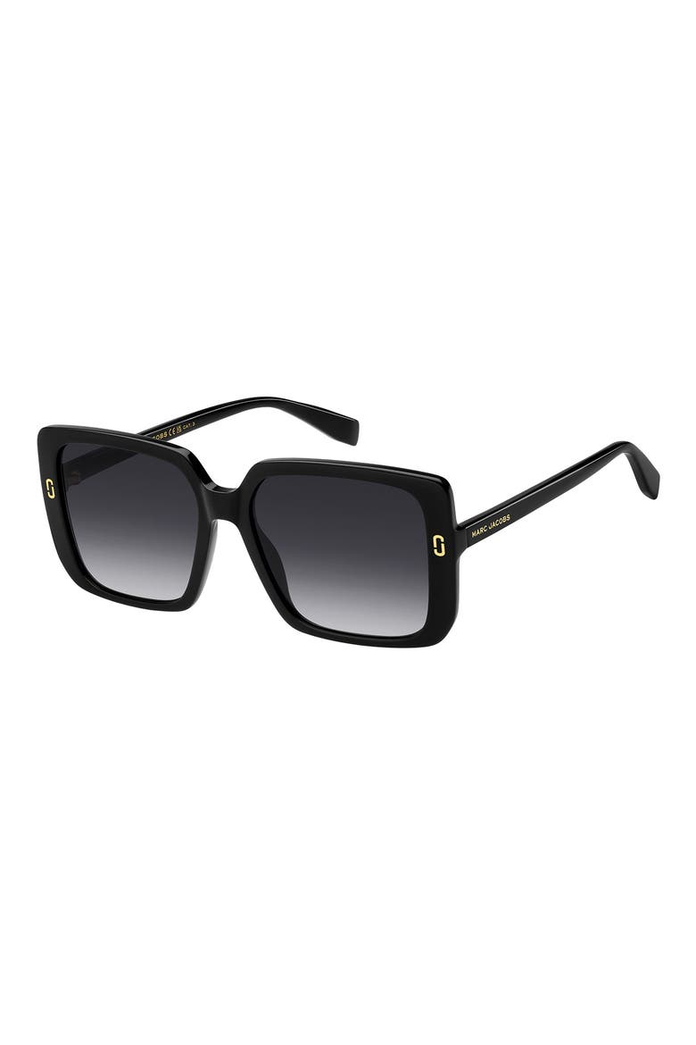 54mm Gradient Square Sunglasses, Alternate, color, BLACK