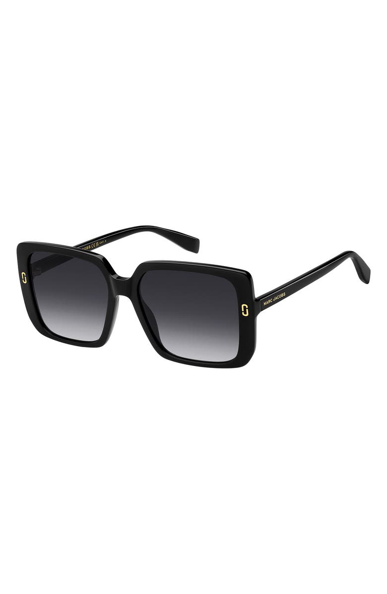 Marc Jacobs 54mm Gradient Square Sunglasses, Alternate, color, Black