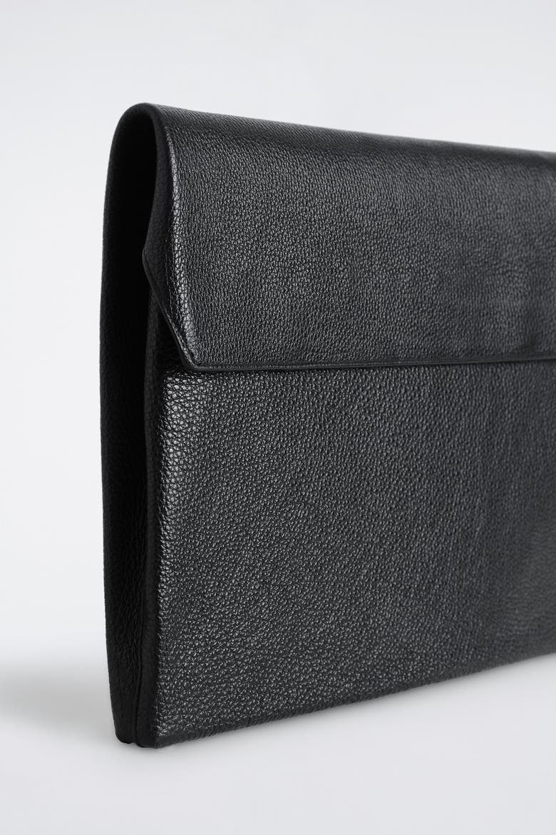 Envelope Laptop Sleeve - Leather, Alternate, color, BLACK