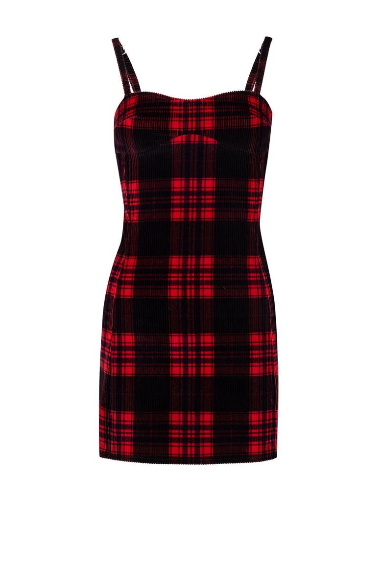 Pure Cotton Your *Itch Plaid Mini Dress, Alternate, color, Red