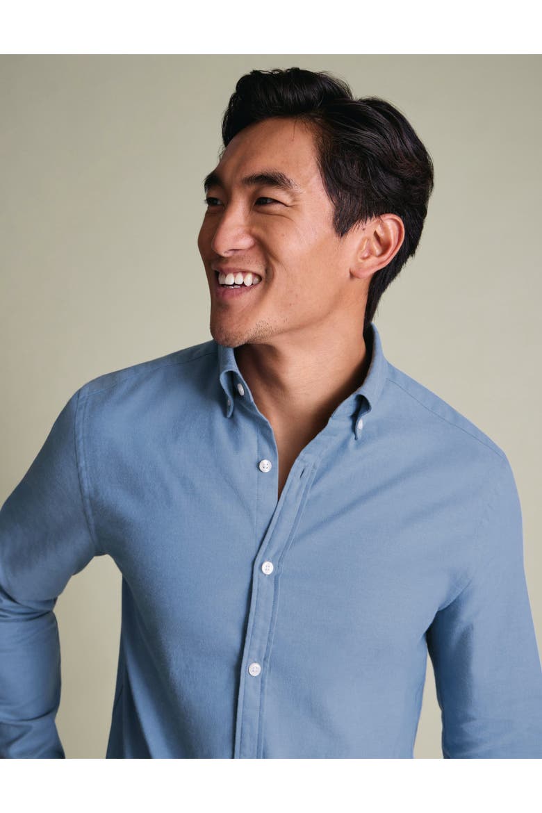 Brushed Flannel Shirt, Alternate, color, Denim Blue