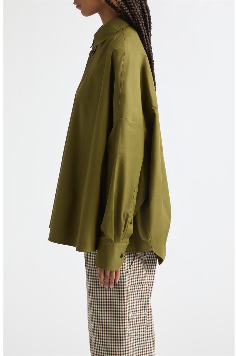 Stretch Cotton Poplin Shirt, Alternate, color, LICHEN