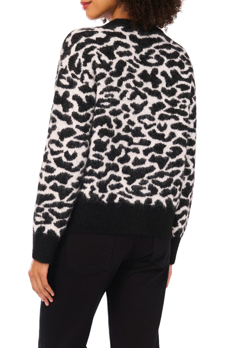 Animal Print Cardigan, Alternate, color, RICH BLACK