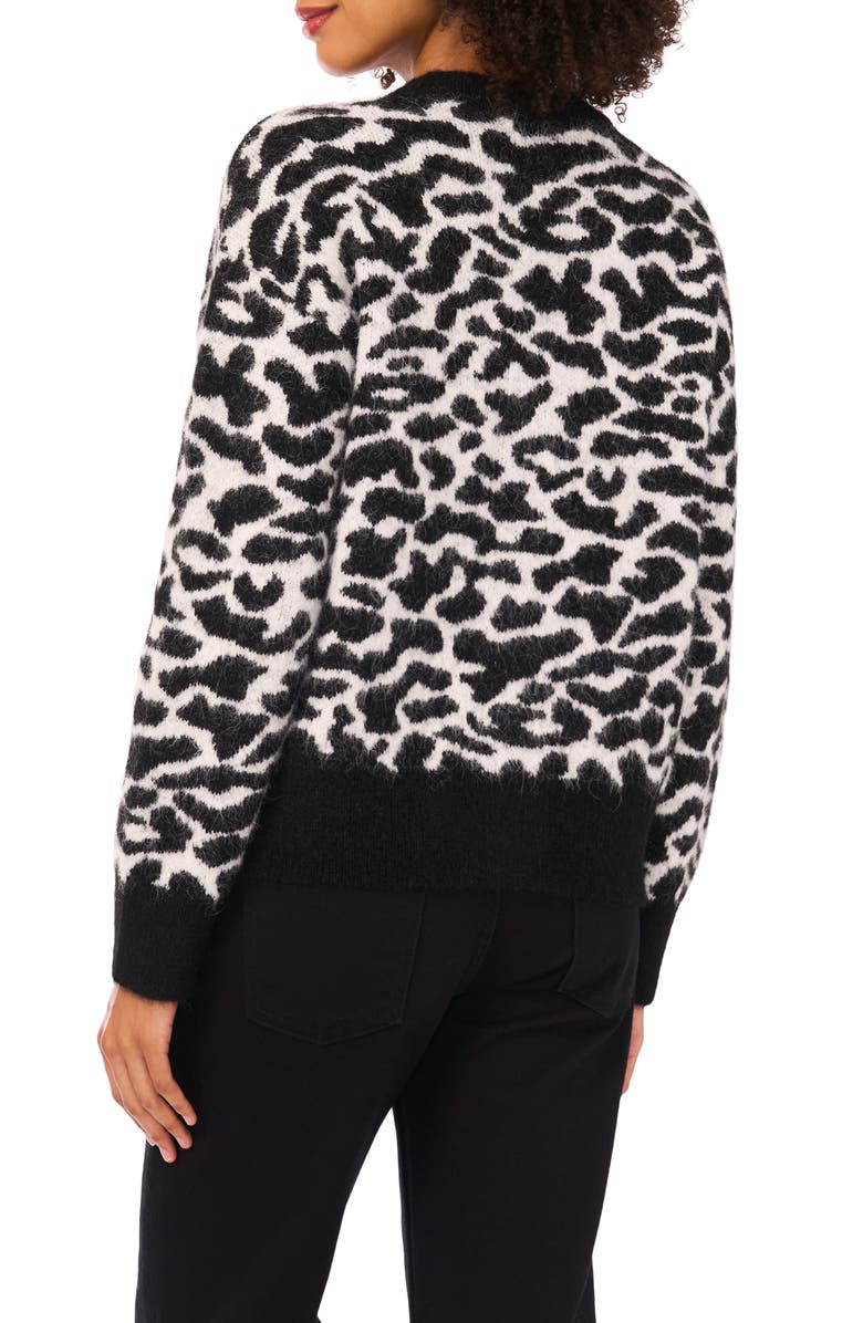 Halogen<sup>®</sup> Animal Print Cardigan, Alternate, color, Rich Black