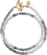 Karma and Luck Celestial Path Moonstone Labradorite Star Wrap Bracelet
